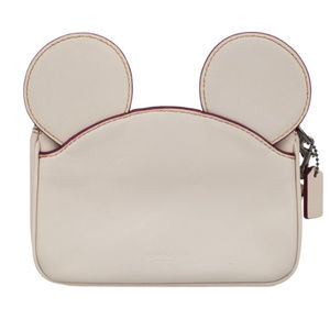 Coach Disney Mickey Leather Ear  Wristlet
